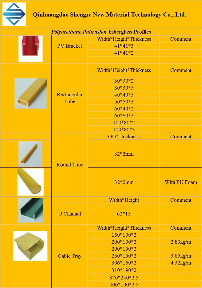 FRP Polyurethane Fiberglass Profile Beams Rod Polyurethane Profile